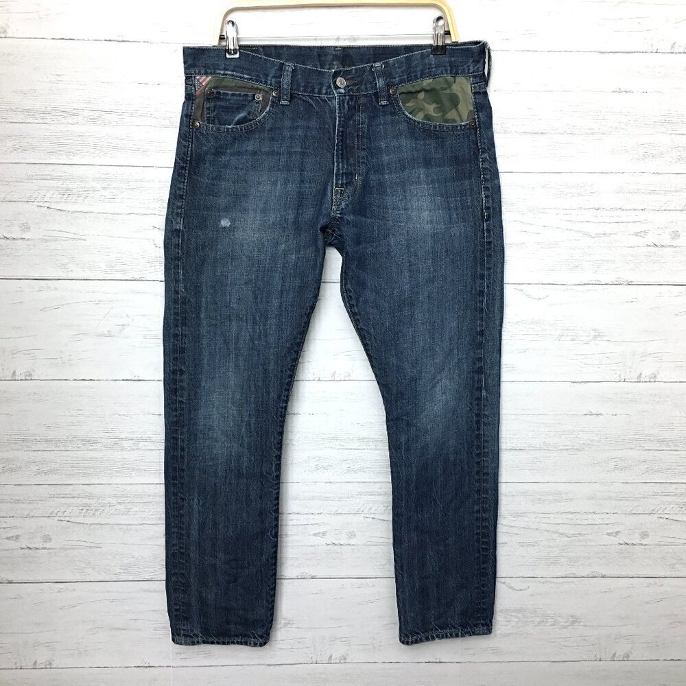 Denim & Supply Ralph Lauren Men's Straight Leg Jeans Camo Pockets 34 x30